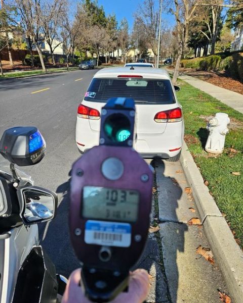 SRPD posted to social media Saturday about stopping a driver within city limits who was traveling at 103 miles per hour. (Photo courtesy SRPD via Facebook)
